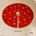 Grote rode kerstboomrok versierd met witte sneeuwvlokken en gouden rand, 120 cm - Red Snowflake Large / 120cm