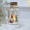 Luz LED de Navidad en frasco de vidrio con Papá Noel y nieve decorativa, 18cm - Botella Negra Papá Noel Rojo