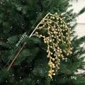 Glittery gold Christmas berry pick decoration branch for trees, 30cm x 22cm size - 30x22cm / Gold
