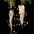 Elegante set de adornos navideños con carámbanos de cristal y colgantes uvas de perlas 32g - Uvas de Cristal + Perlas / 2 Piezas/Juego