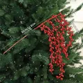 Glittery red berry stem for Christmas tree decoration with 30cm dimension label. - 30x22cm / Red
