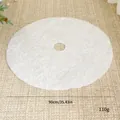 Zachte witte pluche kerstboomrok 90 cm diameter variant voor mooie kerstboomdecoratie - 90cm / Wit