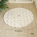Grote 90cm witte pluche kerstboomschort met elegante gouden sneeuwvlokpatronen - White Snowflake Small / 90cm