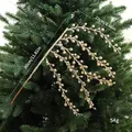 Artificial gold glitter berry branch for Christmas tree decoration, 30cm festive decor - 30x22cm / Champagne