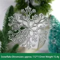 Fiocco di neve di Natale in acrilico trasparente per decoro albero, misura 112 mm - Pezzo a fiocco di neve / 112x112mm