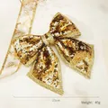 Grote 25cm gouden pailletten strik voor kerstboom decoratie en feestelijke sfeer - Strik met lovertjes / 25cm / Champagnegoud