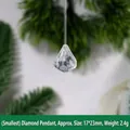 Piccolo ciondolo a diamante in acrilico trasparente per albero di Natale, 17x23 mm - Mini diamante / 17x23mm