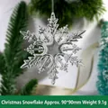 Fiocco di neve in acrilico trasparente per l'albero di Natale, 90x90mm, peso 9,1g - Neve di Natale / 90x90mm