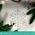 Pendentif flocon de neige de Noël en acrylique transparent, 112 mm, décoration de sapin - 112mm / Transparent