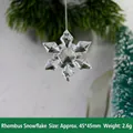 Fiocco di neve in acrilico trasparente per albero di Natale, stile cristallo, 45mm - Fiocco di Neve a Rombo Piccolo / 45x45mm
