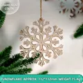 Élégant flocon de neige champagne à suspendre pour décoration de sapin de Noël festive - 112mm / Champagne