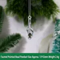 Ciondolo a goccia sfaccettato in acrilico trasparente per albero di Natale, 13x43mm - Perlina a Punta Sfaccettata