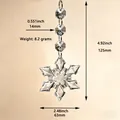 Heldere faux kristallen sneeuwvlok kerstornament met exacte 125 mm lengte maten - Enkel Stuk / 3 Achthoekige Kralen + 63mm Sneeuwvlok
