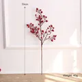 Ramo di bacche rosse ghiacciate artificiali per decorazioni natalizie, 59cm - Frutto di Melograno Cristallo di Ghiaccio