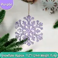 Ornement de flocon de neige en cristal violet pour sapin de Noël, 112mm - 112mm / Violet