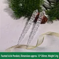 Addobbo natalizio a forma di ghiacciolo in acrilico sfaccettato per albero di Natale - Ghiacciolo Sfaccettato Piccolo
