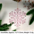 Ornement flocon de neige en acrylique rose pour sapin de Noël décoratif 112mm - 112mm / Rose