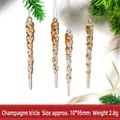 Champagne colored spiral acrylic icicle Christmas tree ornaments with 10x95mm size - Champagne Style (lj-786867) / 10*95mm