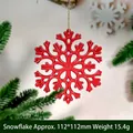 Pendentif flocon de neige rouge pour sapin de Noël, décoration 112mm - Rouge