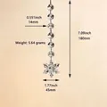 Transparante hanger met sneeuwvlok van imitatiekristal voor kerstboom, 180 mm lang - 6 achthoekige kralen + 45 mm ruitvormige sneeuwvlok / 1 Stuk