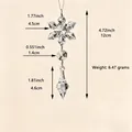 Kristallen sneeuwvlok hanger voor kerstboom en bruiloft decoratie, lengte 12 cm - 45 mm ruitvormige sneeuwvlok + kleine puntige hanger / 1 Stuk