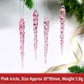 Pink spiral acrylic icicle pendant for Christmas tree decoration - Pink Style (lj-786867)