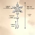 Transparante faux kristallen sneeuwvlok hanger met gedetailleerde afmetingen en gewicht - Enkel Stuk / 63mm Sneeuwvlok + Gefacetteerde Druppel