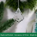 Pendaglio foglia di acero in acrilico trasparente decoro albero Natale 32*47mm - Pendente Foglia d'Acero / 32x47mm