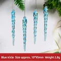 Transparent blue spiral acrylic icicle ornament for festive Christmas tree decoration - Royal Blue Style (lj-786867)