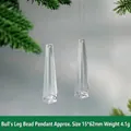 Pendente a ghiacciolo in acrilico trasparente per albero di Natale, 15x62mm, 4,1g. - Ciondolo a cono