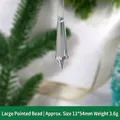 Pendaglio a ghiacciolo in acrilico trasparente per albero di Natale, 13x54mm, 3.6g - Perla appuntita grande