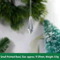 Pendente in cristallo acrilico trasparente per l'albero di Natale, misura 9x29mm. - Perla Appuntita Piccola / 9x29mm