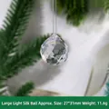 Sfera di cristallo di Natale in acrilico trasparente sfaccettato, misura 27x31mm, 11.6g - Grande Sfera a Filamento / 27x31mm
