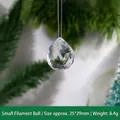 Pallina di Natale in cristallo sfaccettato, decoro per albero trasparente - Piccola Sfera a Filamento / 25x29mm