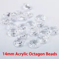 Hoogwaardige 14 mm heldere acryl achthoekige kralen voor kerstboomdecoratie en hobby - 14 mm achthoekige kralen (10 stuks) / 10 Stuks/Verpakking