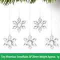 Piccolo fiocco di neve in acrilico trasparente da 28 mm per decorazione dell'albero di Natale - Fiocco di Neve a Rombo Extra Piccolo