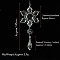 Acrylic crystal snowflake hanging ornament for Christmas tree and window decoration - Style 3 / Single Piece (with Hanging Wire)