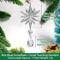 Acryl sneeuwvlok druppel hanger ornament voor kerstboom ophanging decoratie - Rocailles-Sneeuwvlok + Octagonale Kraal + Kleine Waterdruppel