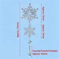 Kristalachtige acryl sneeuwvlok hangend ornament met gefacetteerde druppel hanger - Dubbele Sneeuwvlok + Gefacetteerde Hanger