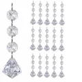 Set of clear acrylic crystal bead strings with diamond prisms for wedding decoration - Diamond / 30Pcs Pack