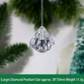 Ornamento a sospensione con diamante acrilico per le decorazioni natalizie festive - Grande Diamante / 30 x 35mm