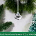 Ciondolo a diamante in acrilico trasparente per albero di Natale, 20x25mm, peso 3,7g - Piccolo diamante / 20x25mm