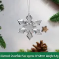 Fiocco di neve in acrilico stile cristallo per albero di Natale, misura 64x64mm - Fiocco di Neve a Rombo Grande / 64x64mm