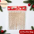 Champagnerfarbene Eiszapfen Weihnachtsbaumschmuck 12er-Set für DIY Feiertagsdeko - 12 Stück/Packung / Champagner