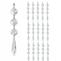 Set of clear acrylic crystal teardrop pendants for Christmas and wedding decoration - Small Pointed Bead / 30Pcs Pack