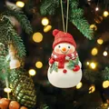 Festive Christmas snowman hanging ornament detail on a sparkling tree with warm bokeh lights - Christmas Snowman Style (1)