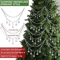 Double-layer clear acrylic snowflake bead garland for elegant Christmas tree decoration - Diamond Snowflake Pattern / Single Pair
