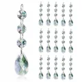Pack of 30 clear acrylic crystal teardrop pendants for wedding and holiday decor - Grid / 30Pcs Pack