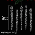 Set di ornamenti a ghiacciolo in acrilico trasparente per albero di Natale, 149 mm - Ghiacciolo Cilindrico Sfaccettato / 149mm