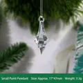 Elegante ciondolo a punta in acrilico trasparente per decorazioni dell'albero di Natale - Piccola Punta / 17x47mm